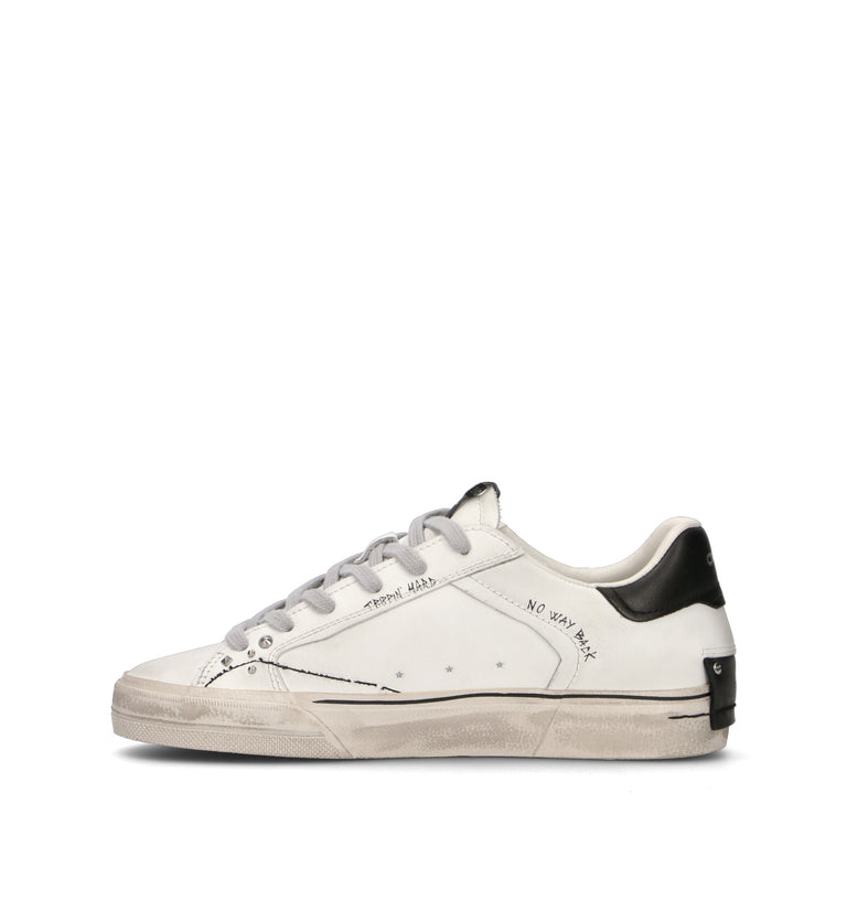 CRIME Sneaker donna bianca in pelle