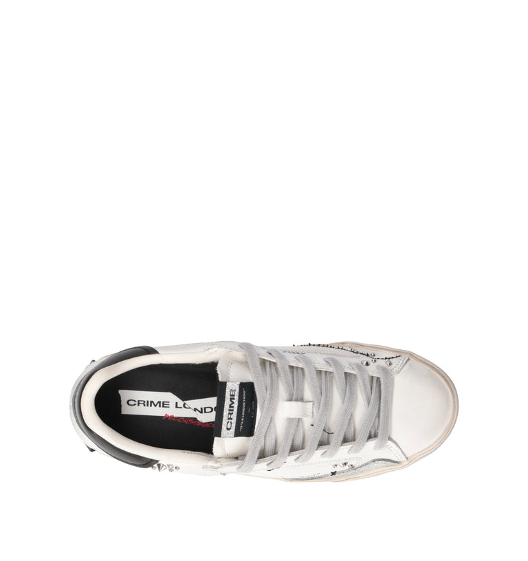 CRIME Sneaker donna bianca in pelle