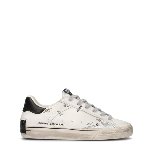 CRIME Sneaker donna bianca in pelle