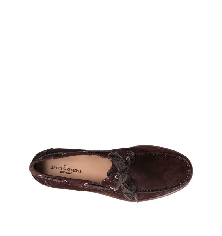 ANTICA CUOIERIA Mocassino uomo marrone in suede