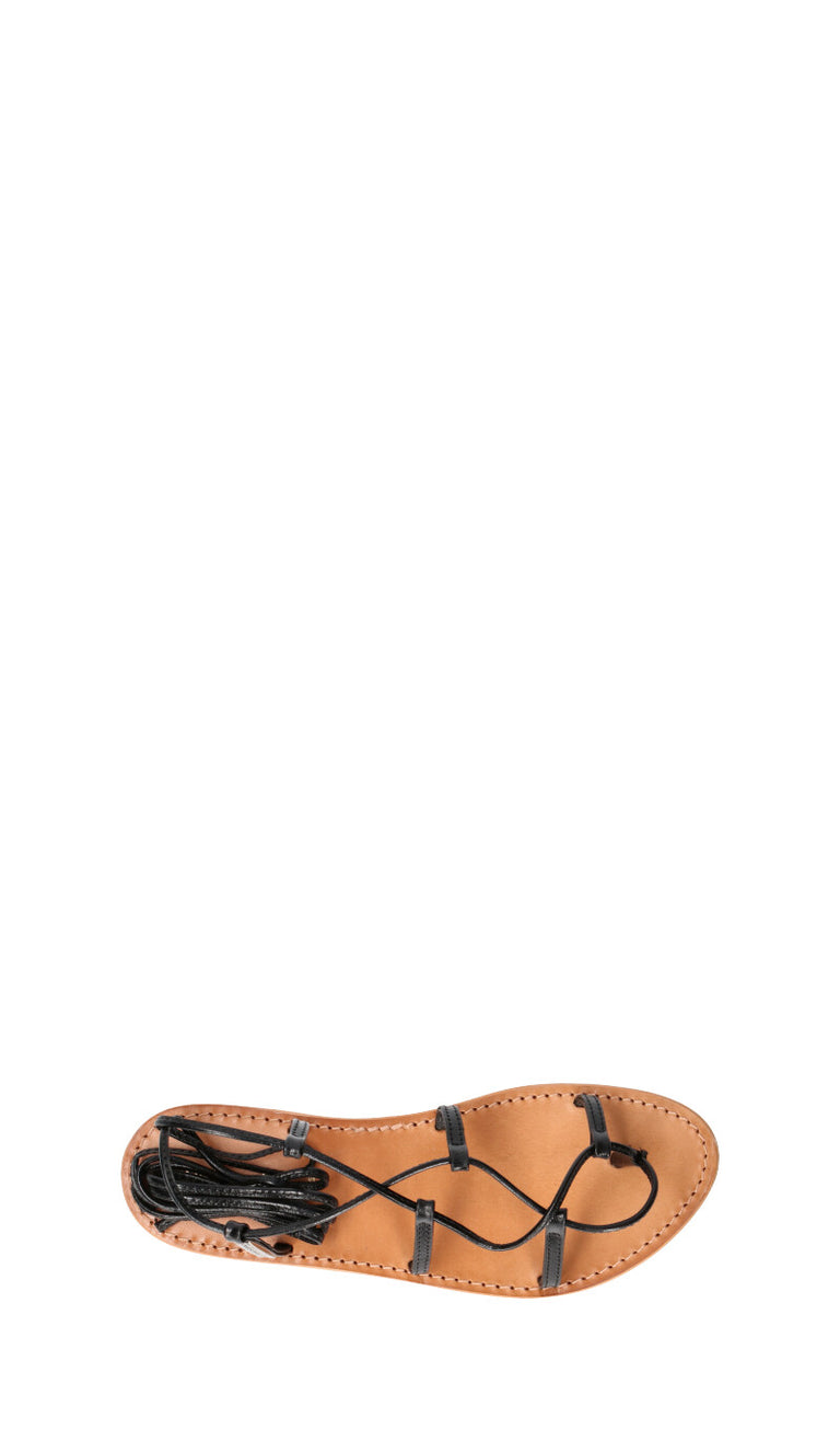 LESTROPEZIENNES Sandalo donna alla schiava nero in pelle