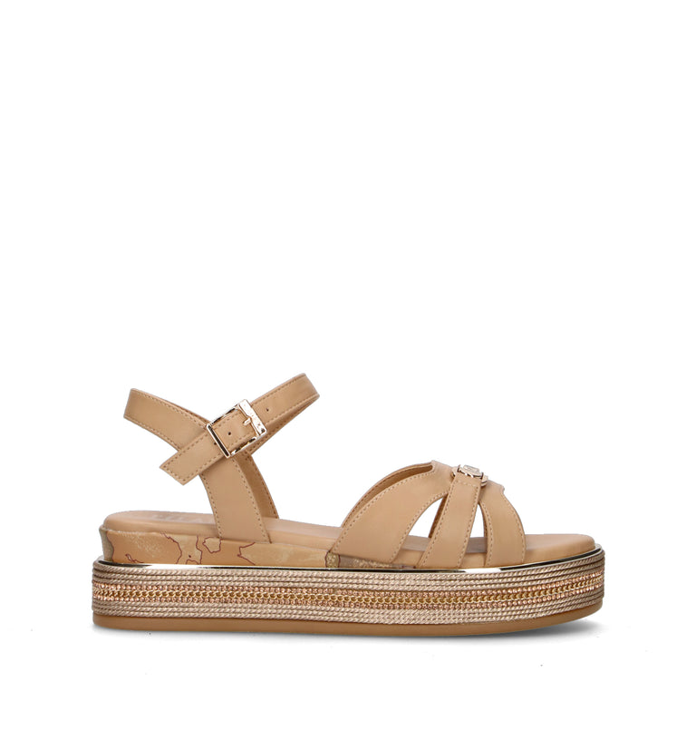 ALVIERO MARTINI Sandalo donna cammello