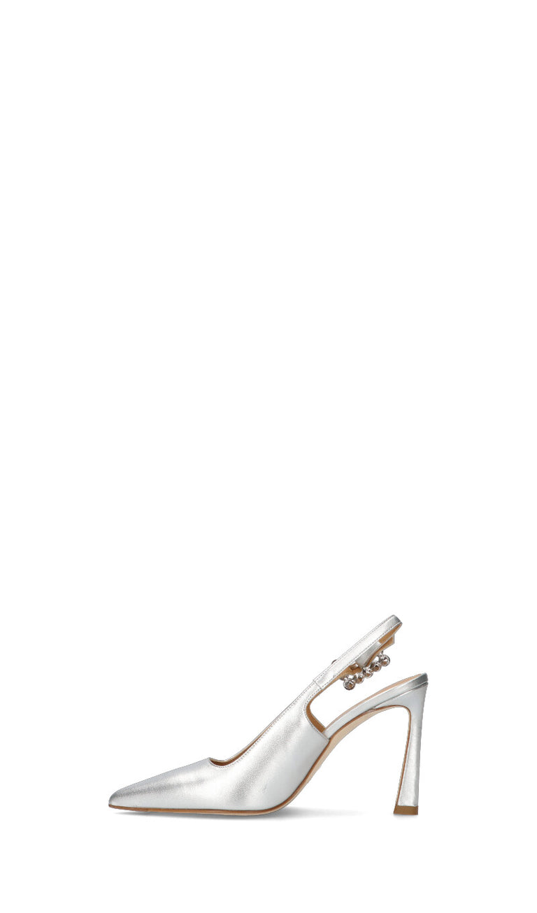 CHANTAL 1962 Slingback donna argento in pelle