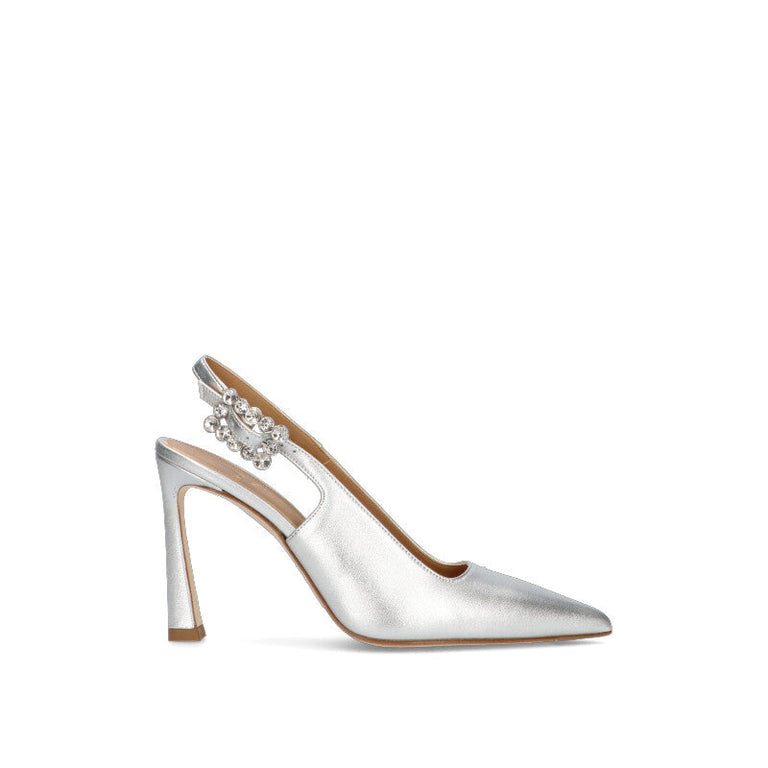 CHANTAL 1962 Slingback donna argento in pelle