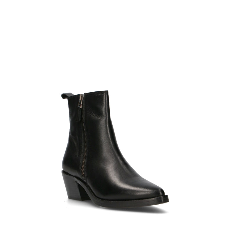 ZOLFO Tronchetto donna nero in pelle
