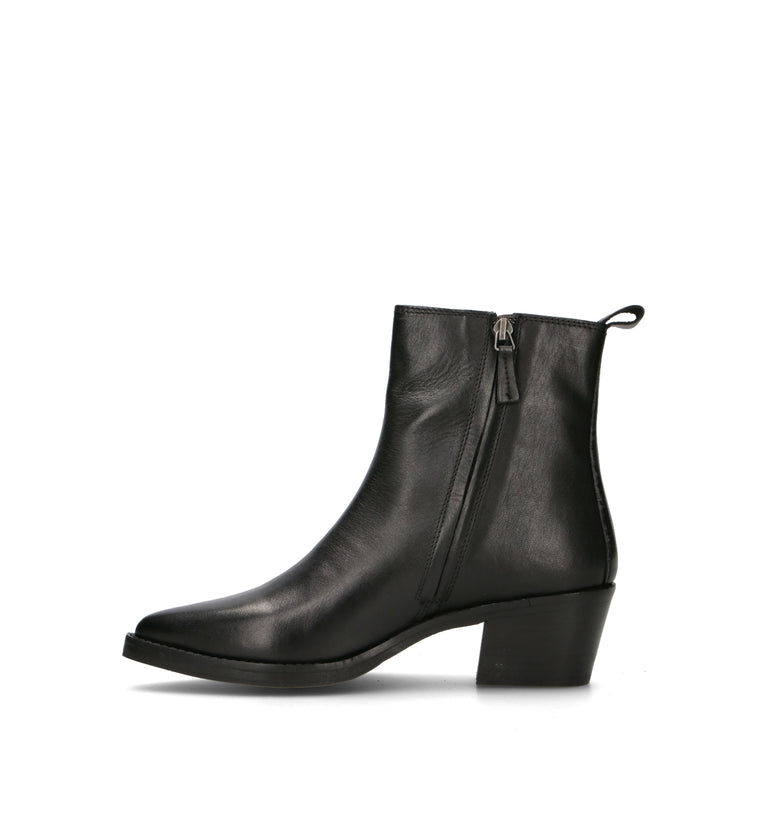 ZOLFO Tronchetto donna nero in pelle