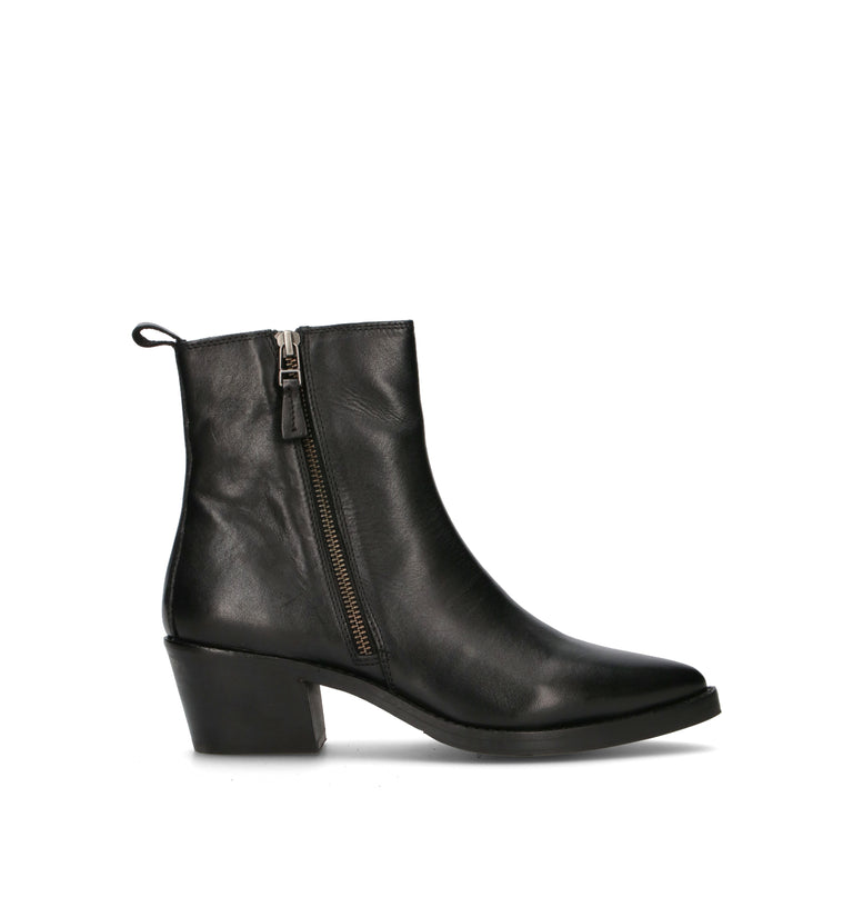 ZOLFO Tronchetto donna nero in pelle