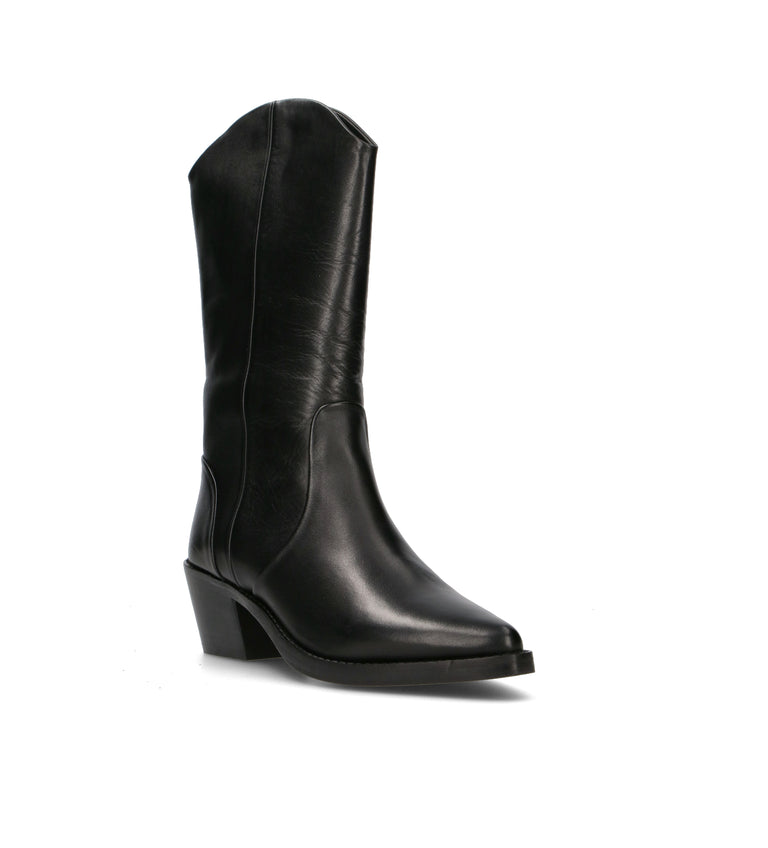 ZOLFO Stivale donna nero in pelle