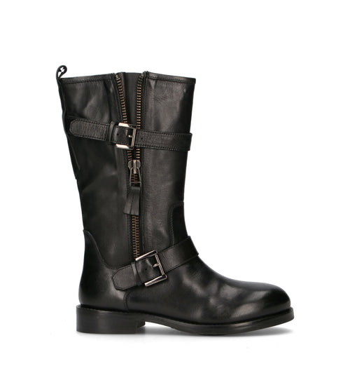 ZOLFO Stivale donna nero in pelle