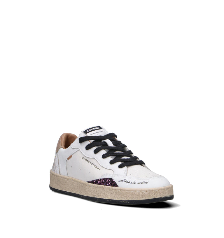 CRIME Sneaker donna bianca in pelle