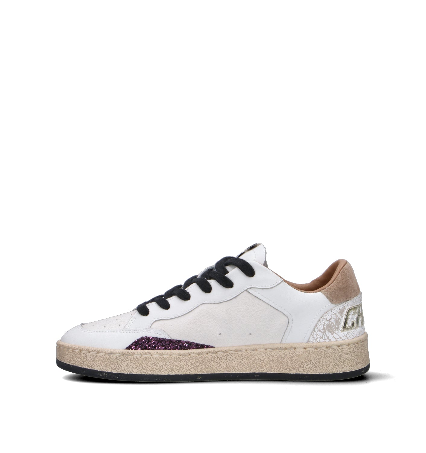 CRIME Sneaker donna bianca in pelle