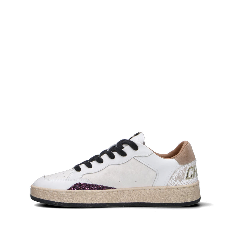 CRIME Sneaker donna bianca in pelle