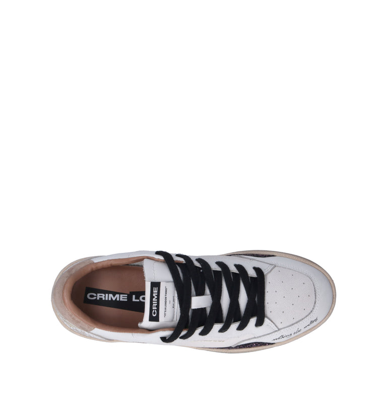 CRIME Sneaker donna bianca in pelle