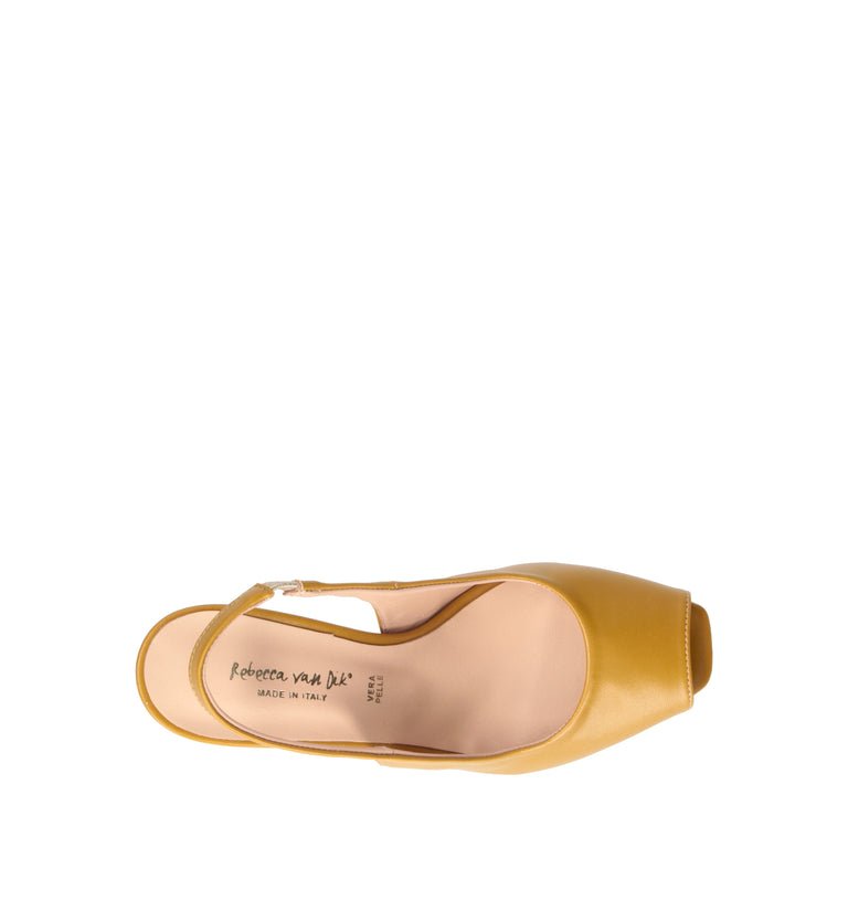 REBECCA VAN DIK Sandalo donna ocra