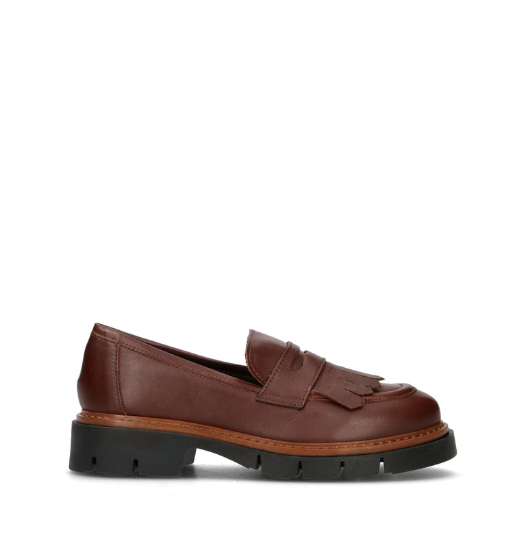 RIZZOLI Mocassino donna marrone in pelle