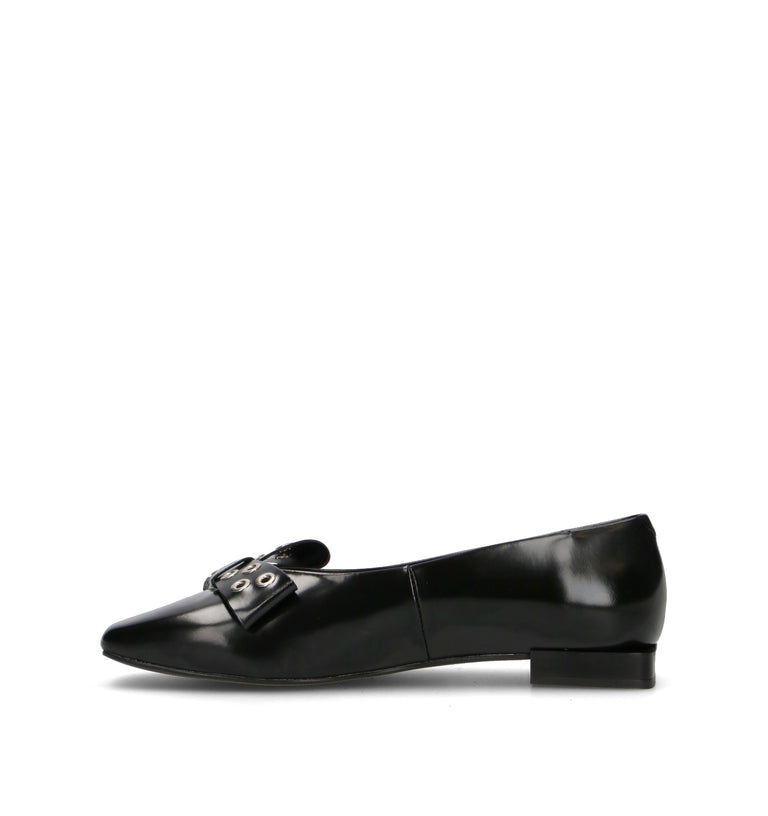 ANGEL ALARCON Ballerina donna nera in pelle