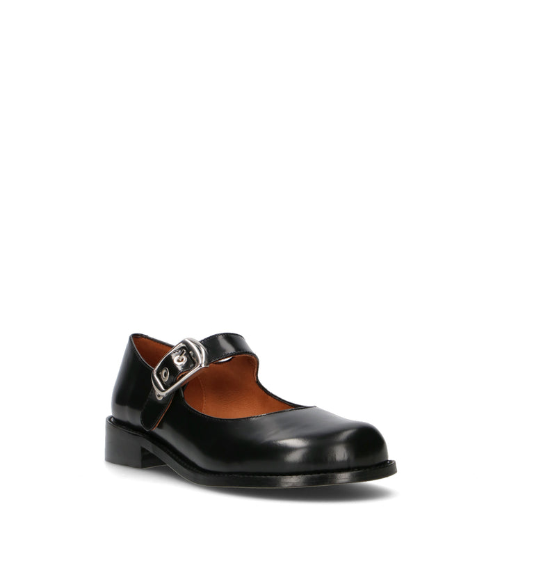 ANGEL ALARCON Ballerina donna nera in pelle
