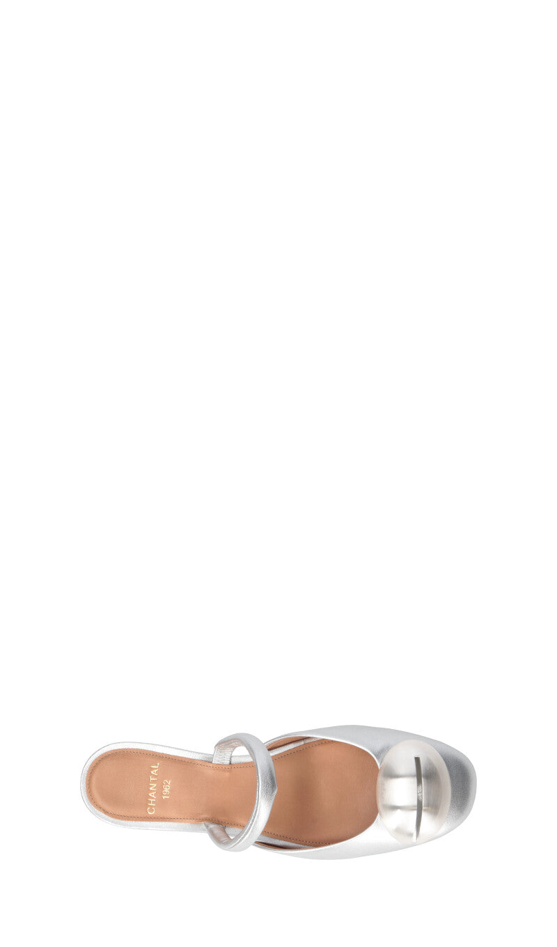 CHANTAL 1962 Slingback donna argento in pelle