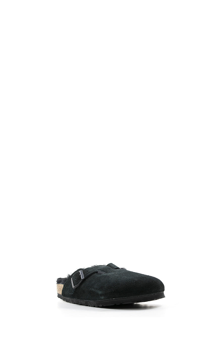 BIRKENSTOCK Pantofola donna nera in suede