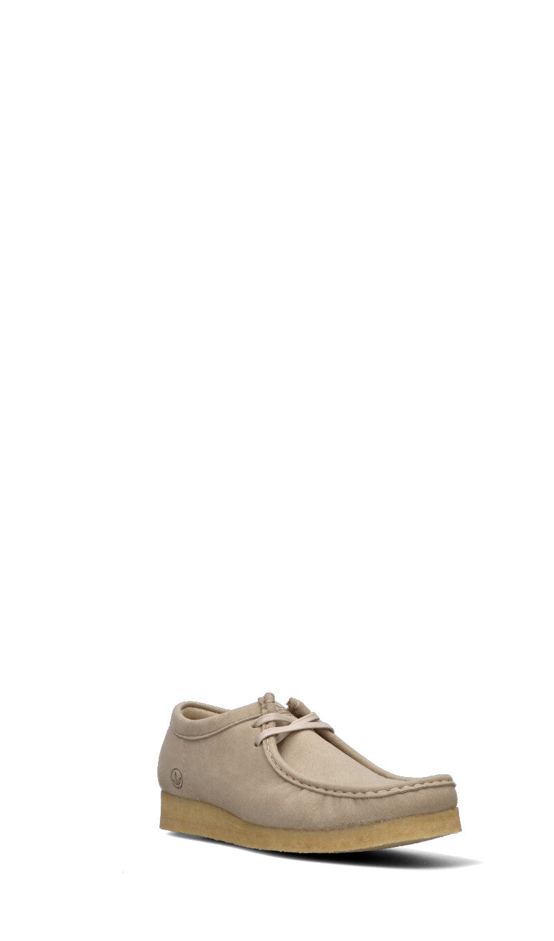 CLARKS ORIGINALS Stringata uomo beige in suede