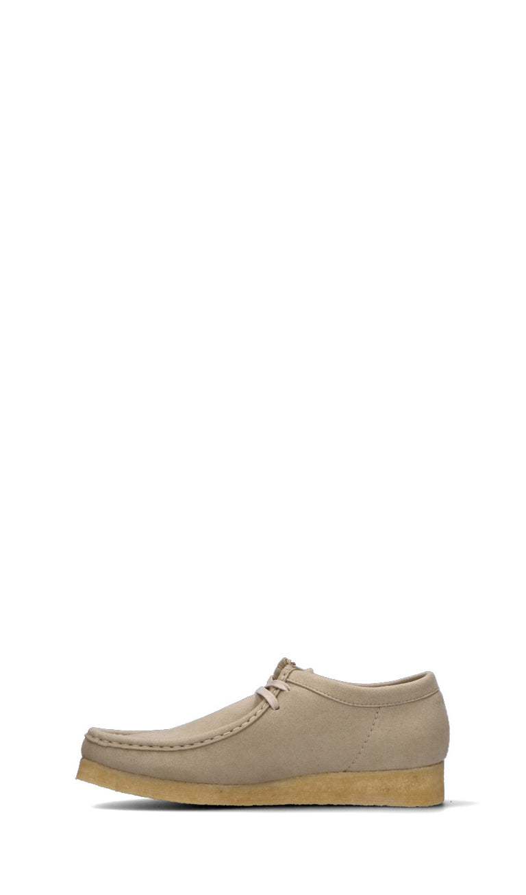 CLARKS ORIGINALS Stringata uomo beige in suede