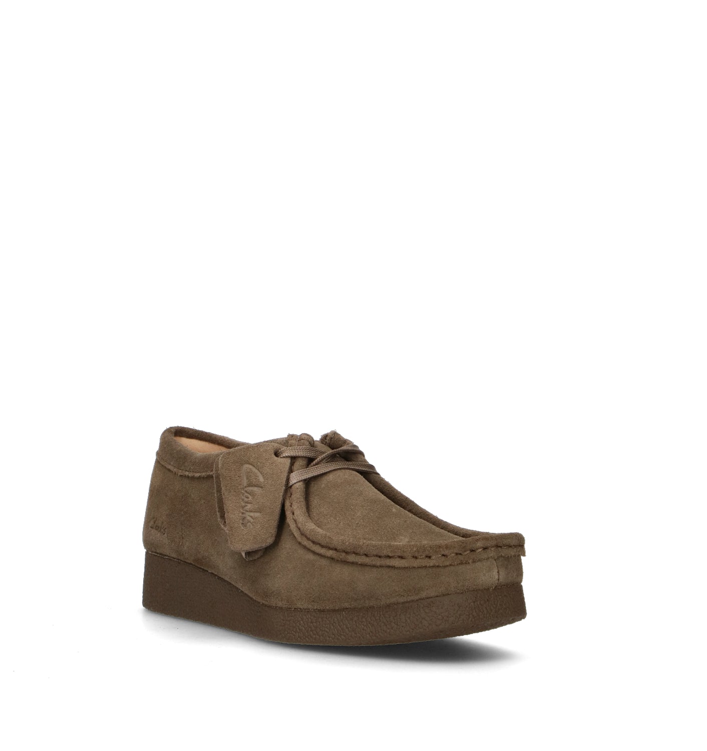 CLARKS EVO WALLABEE EVOSH Mocassino donna oliva in suede