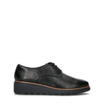 CLARKS ESSENTIAL SHARON RAE Stringata donna nera in pelle