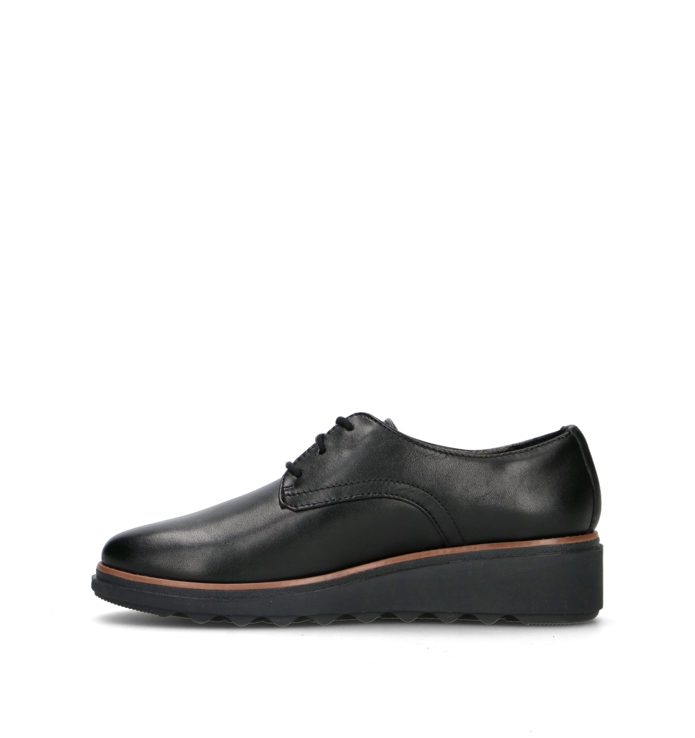 CLARKS ESSENTIAL SHARON RAE Stringata donna nera in pelle