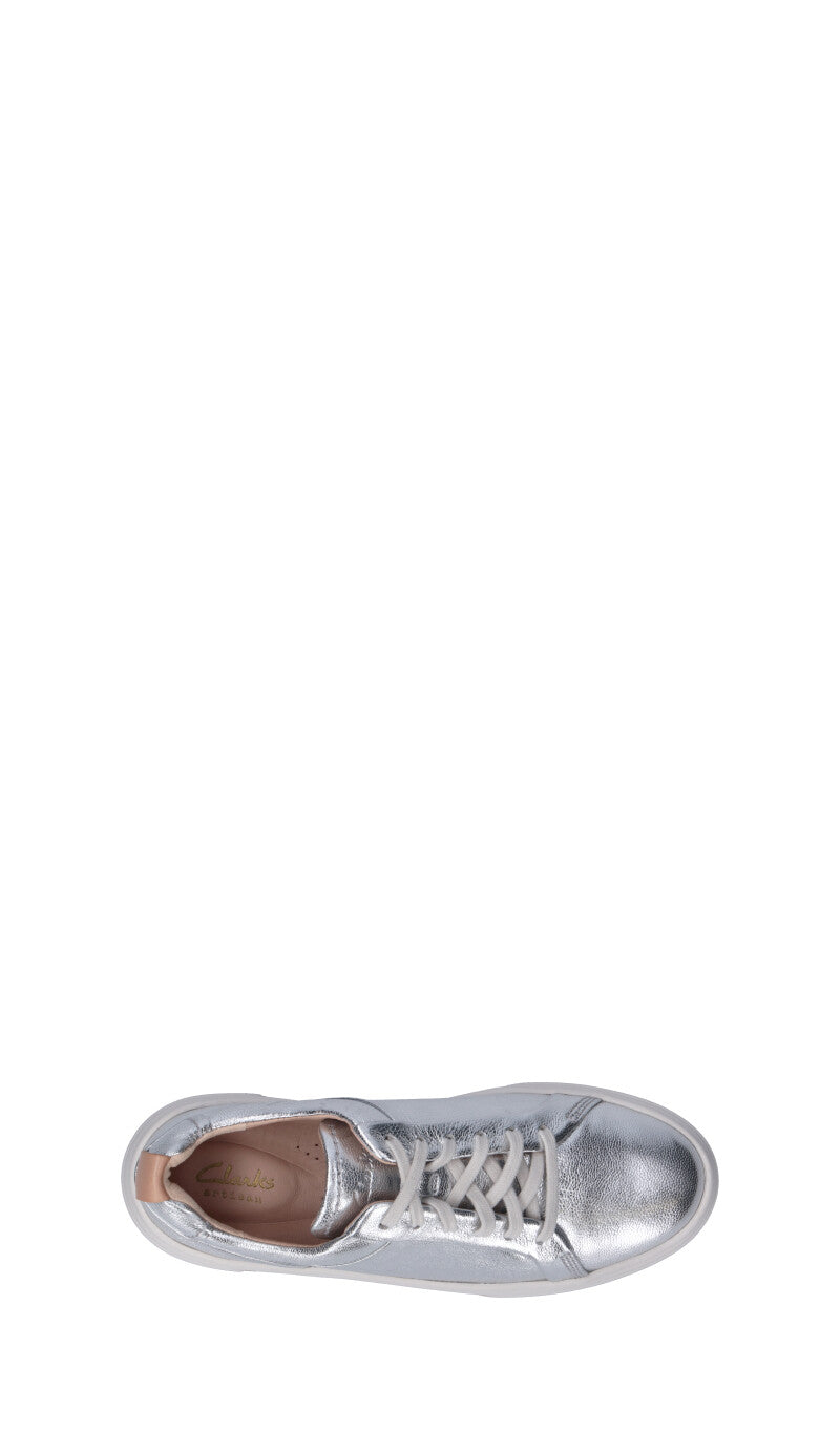 CLARKS CORE Sneaker donna argento in pelle