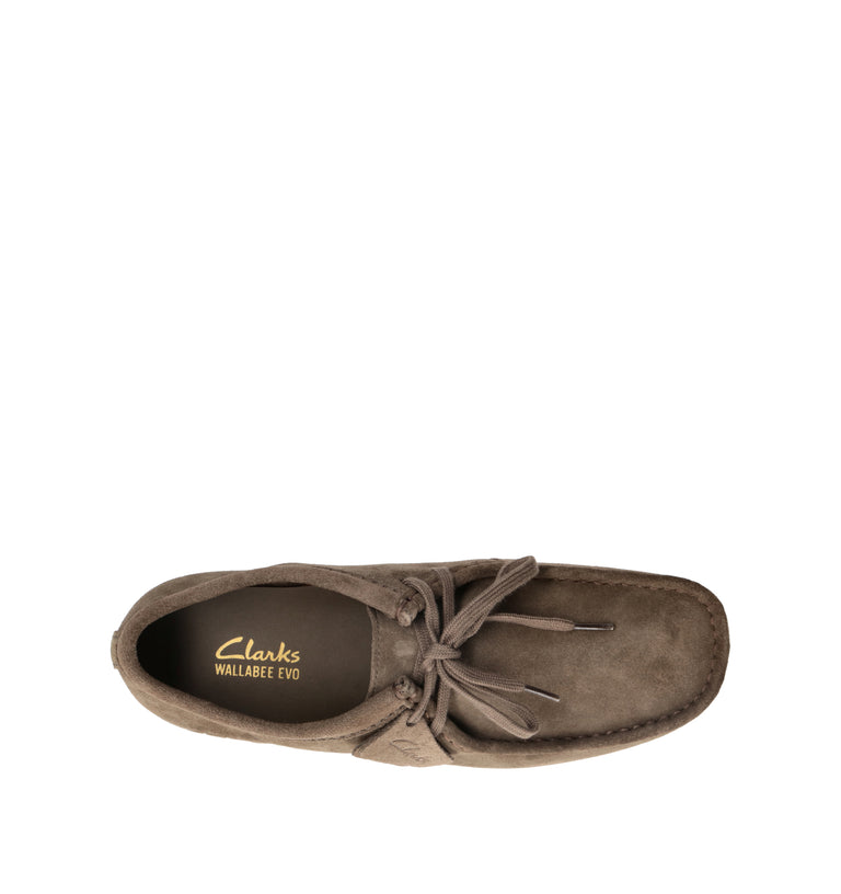 CLARKS EVO WALLABEE EVO Mocassino uomo oliva in suede