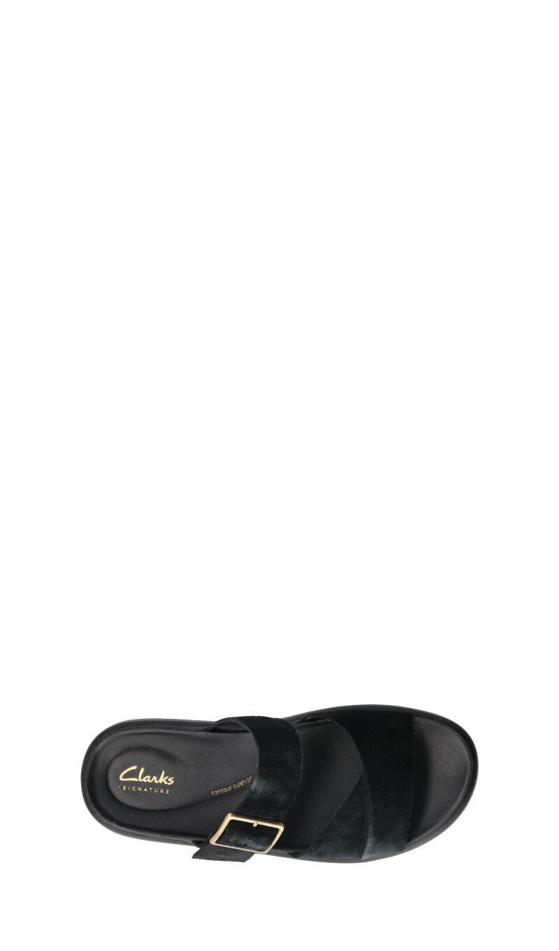 CALRKS CORE Ciabatta donna nera in suede