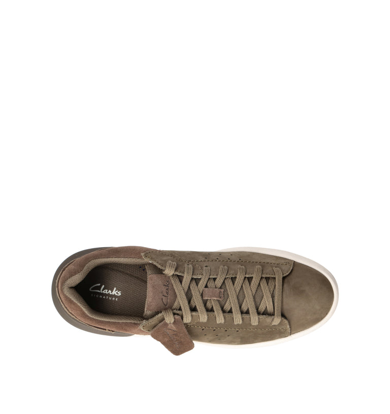 CLARKS CORE COURTLITE2 RUN Sneaker uomo oliva in nabuk