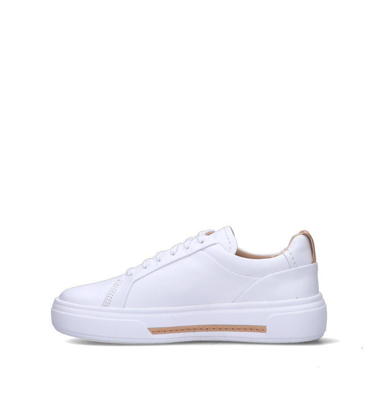 CLARKS CORE HOLLYHOCK WALK Sneaker donna bianca in pelle