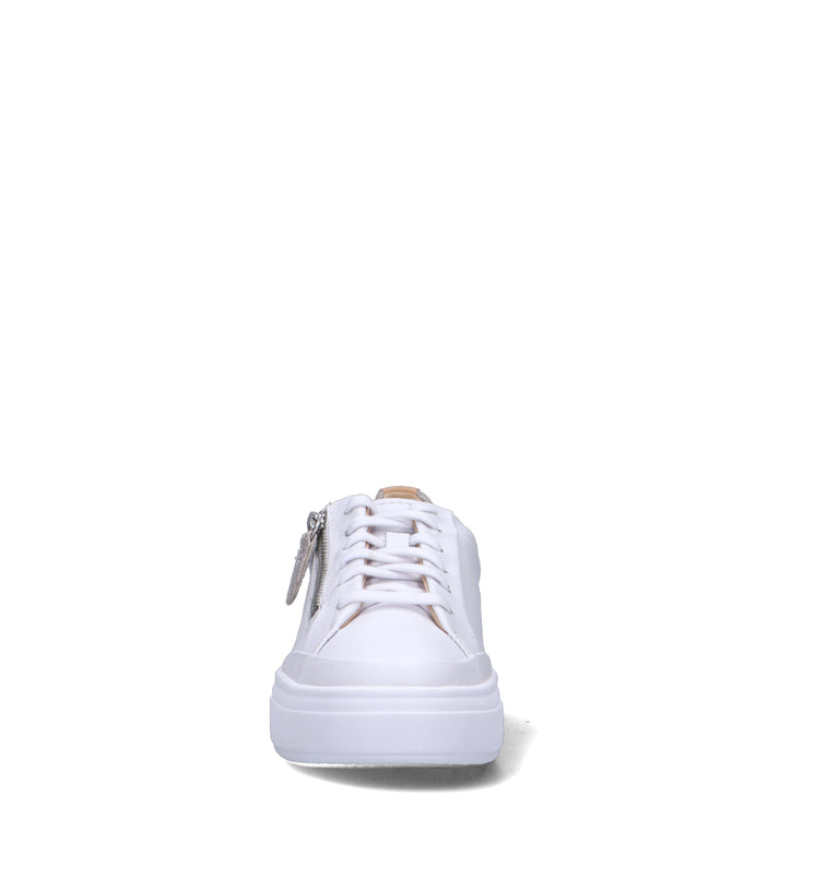 CLARKS CORE HOLLYHOCK ZIP Sneaker donna bianca in pelle