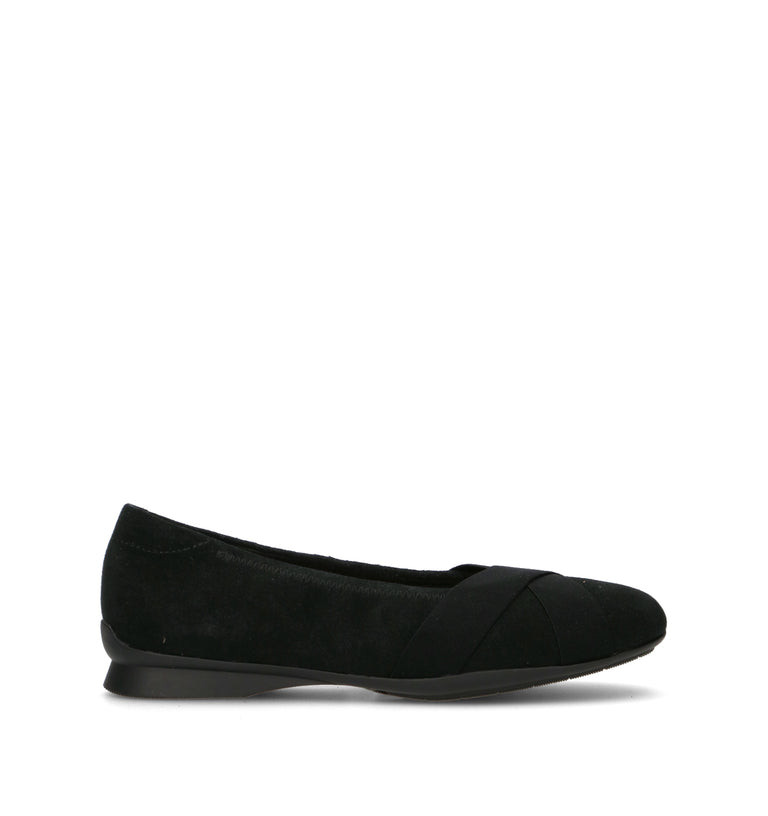 CLARKS ESSENTIALS JAZMYNN GEM Ballerina donna nera in suede