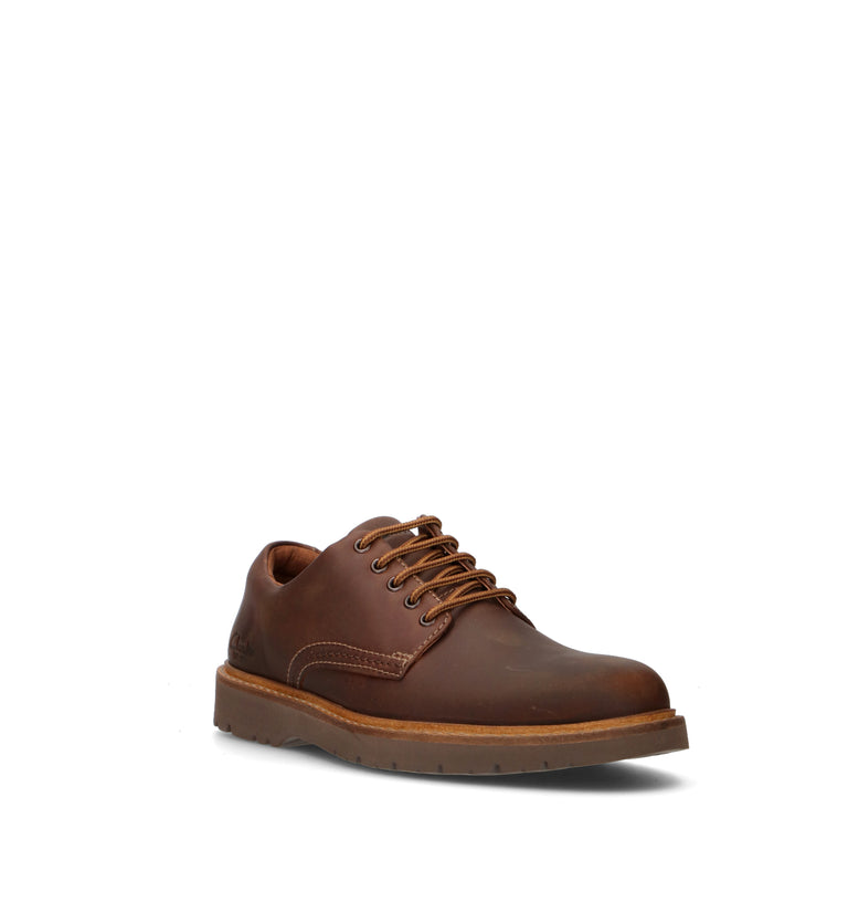 CLARKS ESSENTIALS WELTRIDGE LOW Stringata uomo marrone in pelle