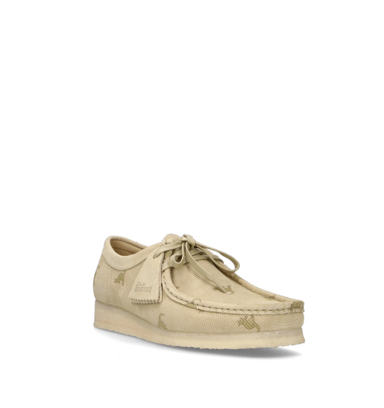 CLARKS ESSENTIALS WALLABEE Mocassino uomo beige in suede
