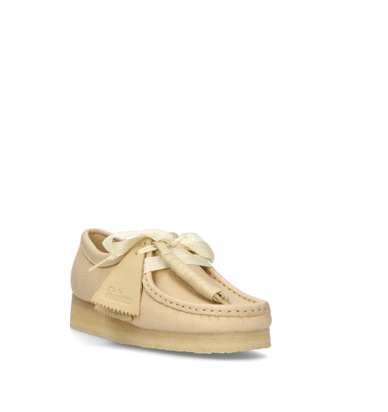 CLARKS ORIGINALS WALLABEE Mocassino donna paglierino in pelle