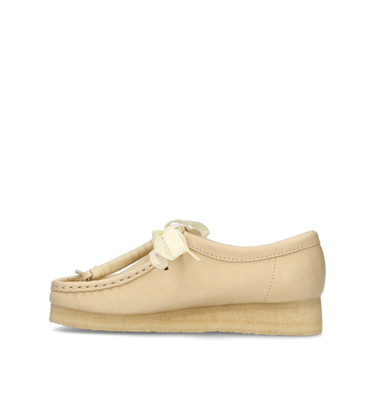 CLARKS ORIGINALS WALLABEE Mocassino donna paglierino in pelle