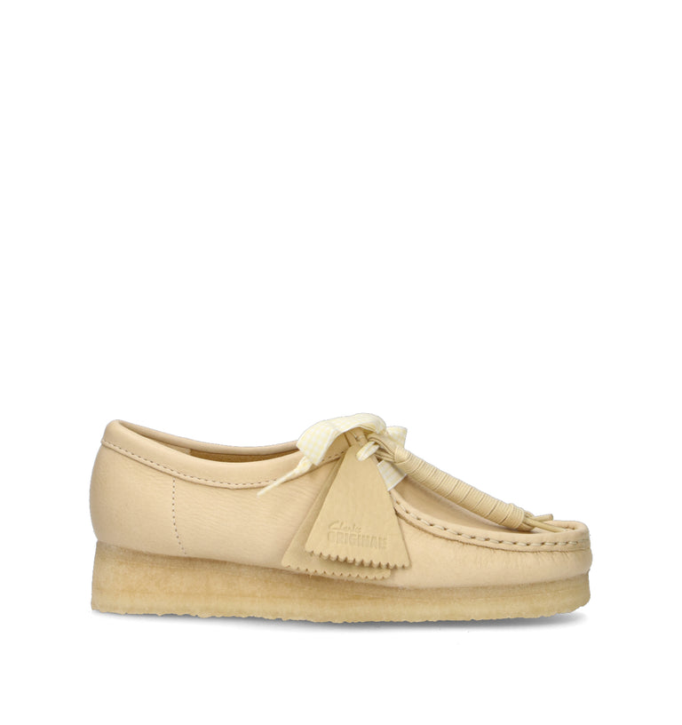 CLARKS ORIGINALS WALLABEE Mocassino donna paglierino in pelle
