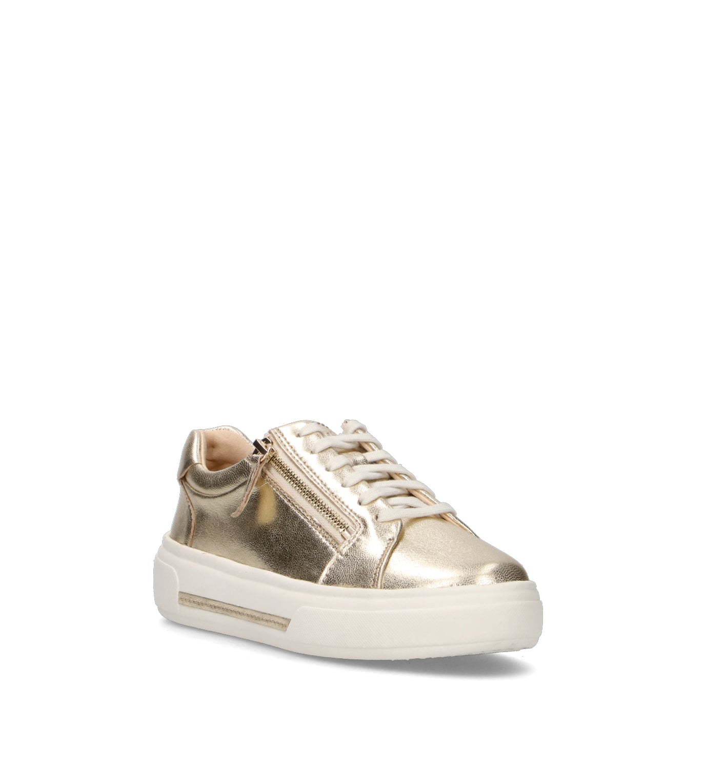 CLARKS CORE HOLLYROSE ZIP Sneaker donna oro in pelle
