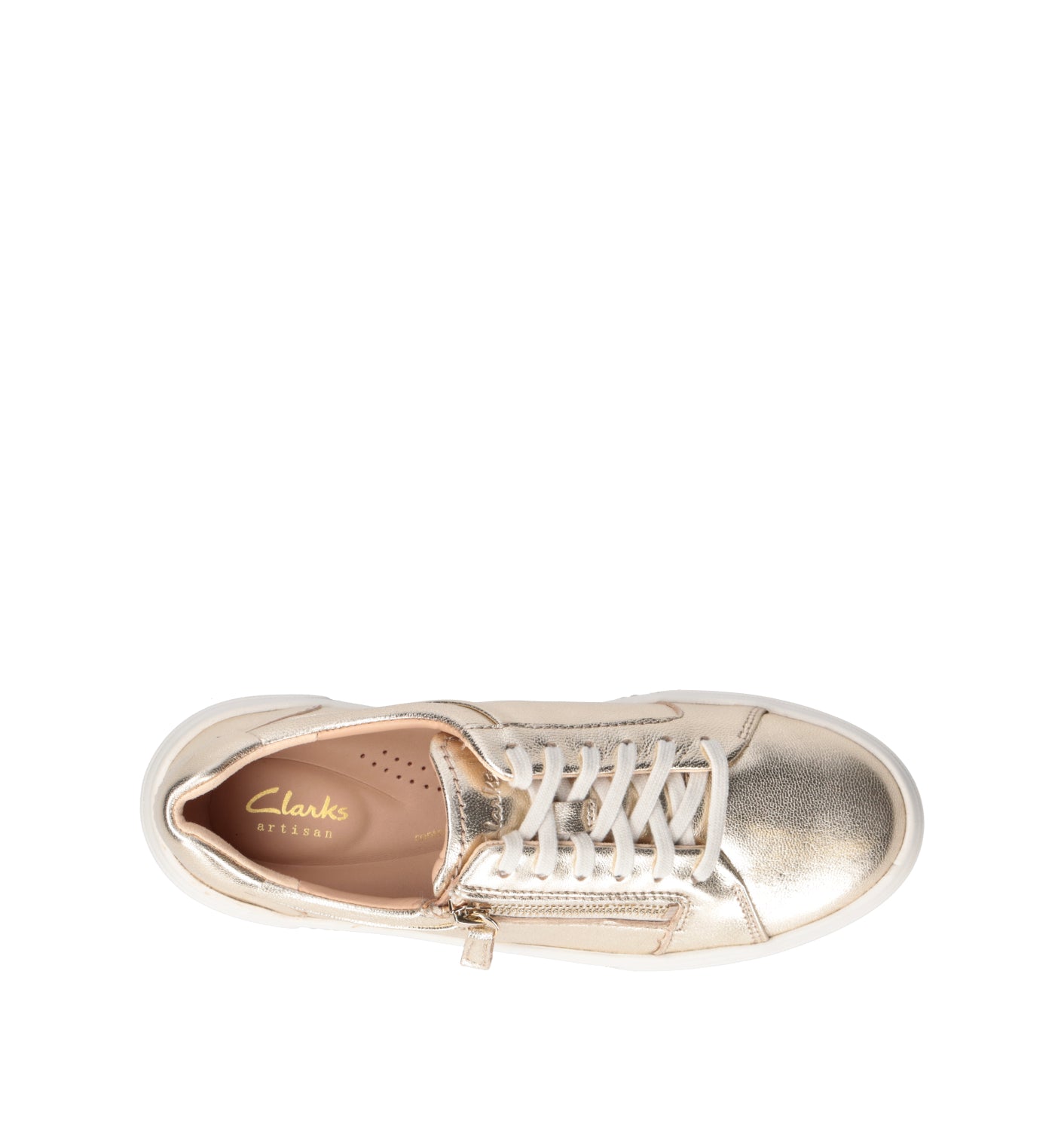 CLARKS CORE HOLLYROSE ZIP Sneaker donna oro in pelle