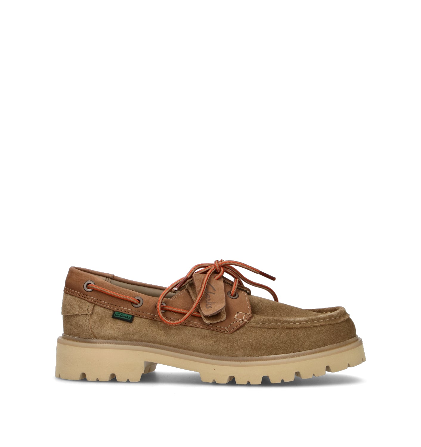 CLARKS CORE CLEYHILL BOAT Scarpa barca uomo beige in suede
