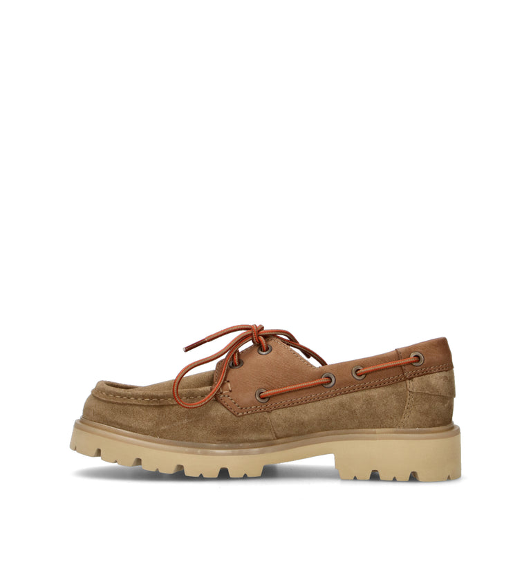CLARKS CORE CLEYHILL BOAT Scarpa barca uomo beige in suede