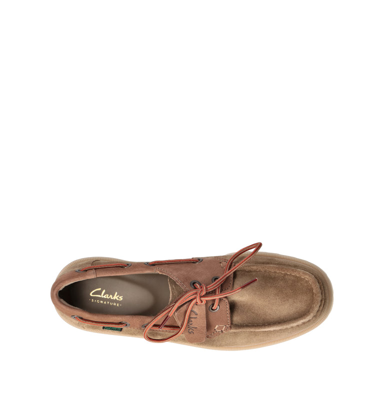 CLARKS CORE CLEYHILL BOAT Scarpa barca uomo beige in suede