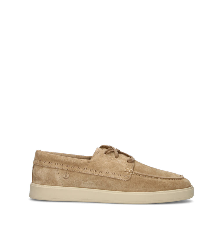 CLARKS CORE LOCKFORD BOAT Stringata uomo beige in suede