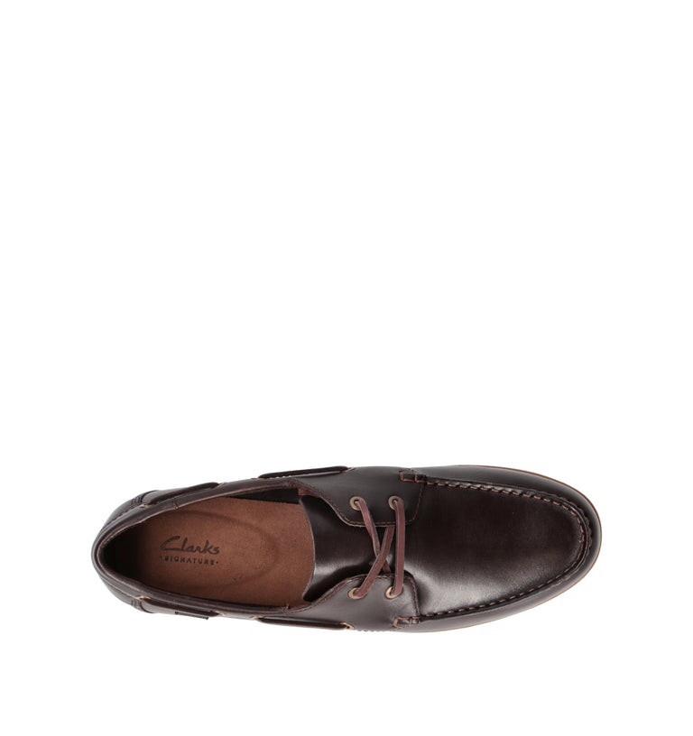 CLARKS CORE CHARMOUTH LACE Scarpa barca uomo marrone in pelle