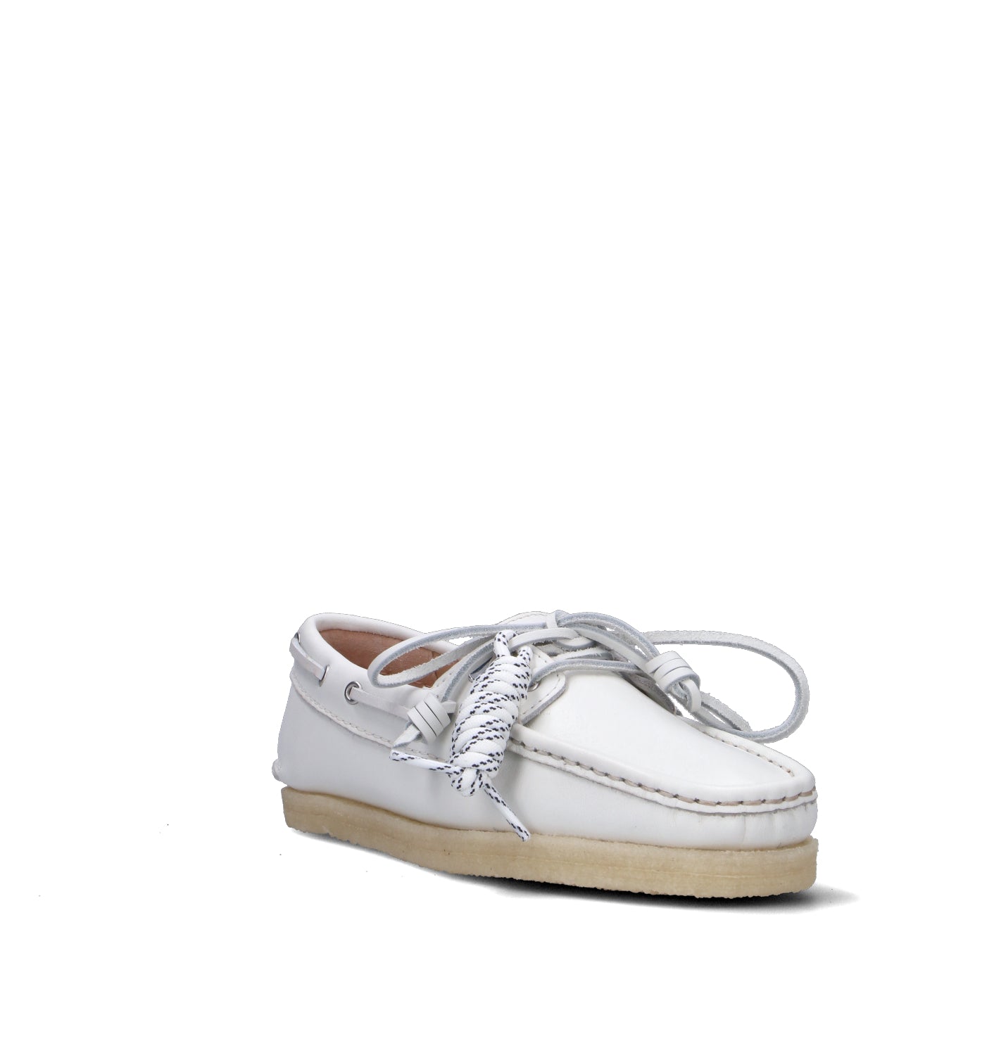 CLARKS ORIGINALS GODNEY BOAT Scarpa barca donna bianca in pelle