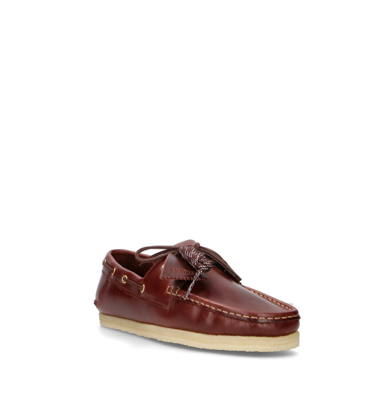 CLARKS ORIGINALS GODNEY BOAT Scarpa barca uomo marrone in pelle