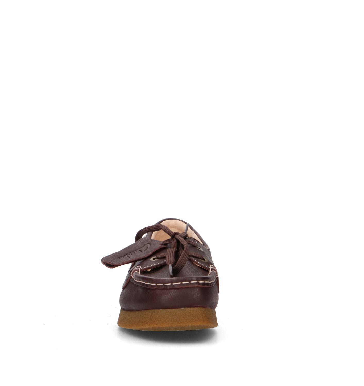CLARKS EVO WALLABEE SEA Scarpa barca donna marrone in pelle